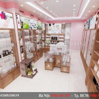 Thiết kế shop mỹ phẩm nhỏ đẹp 25m2 tại Thái Nguyên